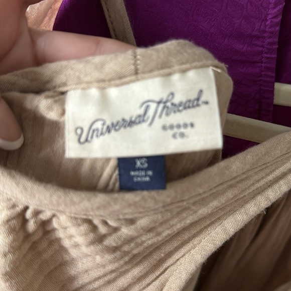 Universal Thread Cotton Beige/ Tan Dress XS - Picture 3 of 5